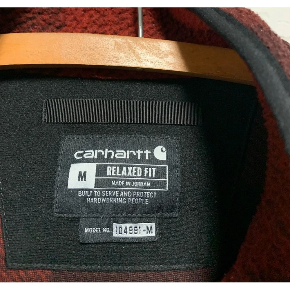 Carhartt Relaxed Fit 1/4 Snap Buffalo Fleece Pullover Jacket Size M​